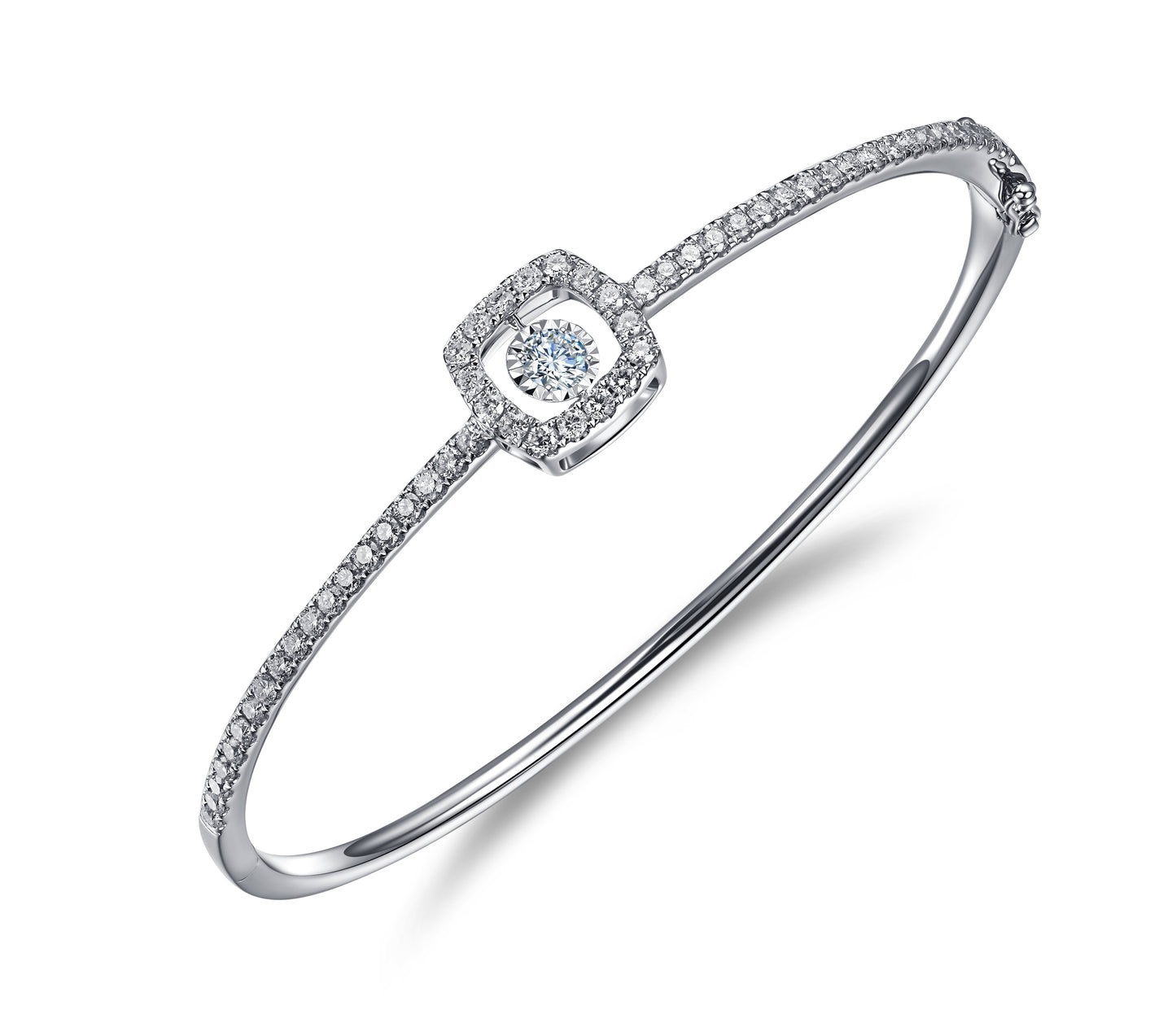 14KT White Gold Dancing Diamond Bracelet