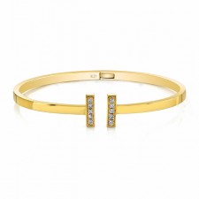 YELLOW GOLD CONTEMPORARY DIAMOND BANGLE