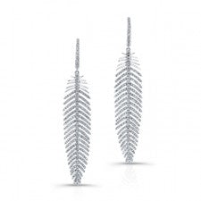 WHITE GOLD FASHION DIAMOND DANGLE EARRINGS