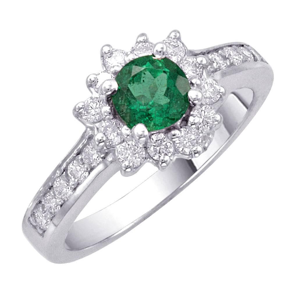 Gold Emerald and Diamond Ring