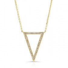 YELLOW GOLD TRENDY V DIAMOND PENDANT