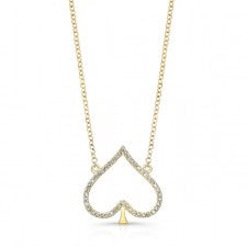 YELLOW GOLD TRENDY SPADE DIAMOND PENDANT