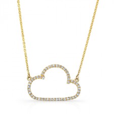 YELLOW GOLD TRENDY CLOUD DIAMOND PENDANT