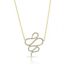 YELLOW GOLD INSPIRED SWIRL DIAMOND PENDANT