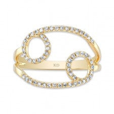 YELLOW GOLD INFINITY CIRCLE FASHION DIAMOND RING