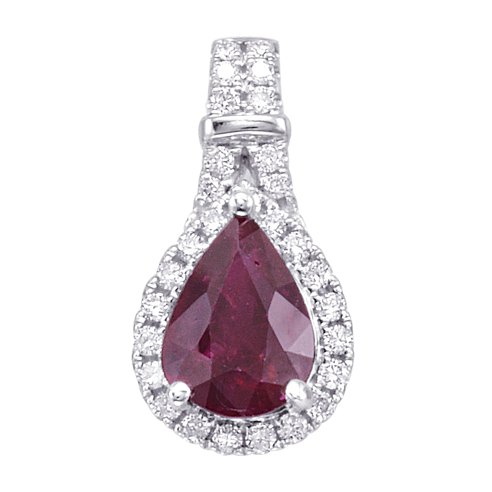 Gold Ruby And Diamond Pendant