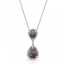 WHITE GOLD TRENDY ROUGH DIAMOND PENDANT
