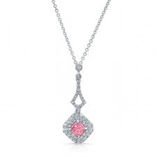 WHITE GOLD INSPIRED PINK ENHANCED RADIANT DIAMOND PENDANT