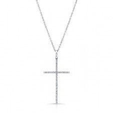 WHITE GOLD CLASSIC DIAMOND CROSS PENDANT