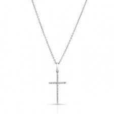 WHITE GOLD CLASSIC DIAMOND CROSS PENDANT