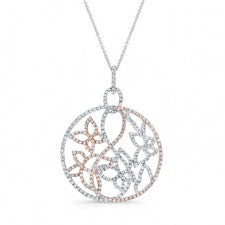 WHITE & ROSE GOLD CONTEMPORARY FLOWER DIAMOND PENDANT