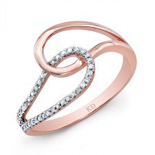 ROSE GOLD STYLISH INTERLOCK DIAMOND RING