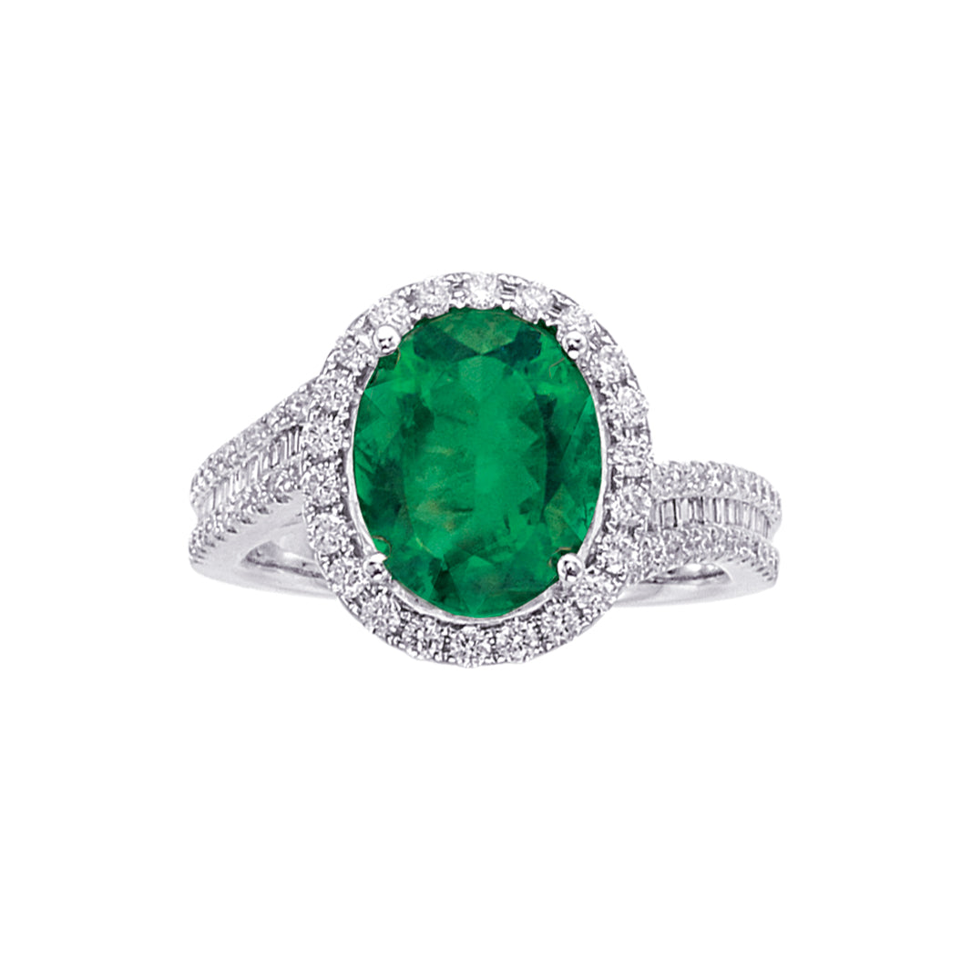 Gold Emerald and Diamond Ring