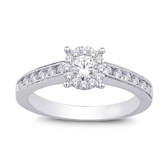 14K White Gold 5/8 Ct.tw Diamond Engagement Ring