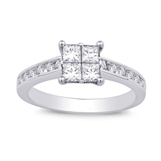 14K White Gold 7/10 Ct.tw Diamond Engagement Ring