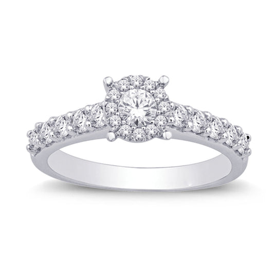 14K White Gold 5/6 Ct.tw Diamond Engagement Ring