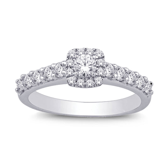 14K White Gold 9/10 Ct.tw Diamond Engagement Ring