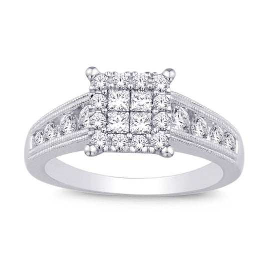14K White Gold 1 1/4 Ct.tw Diamond Engagement Ring