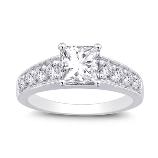 14K White Gold 2 1/20 Ct.tw Diamond Engagement Ring