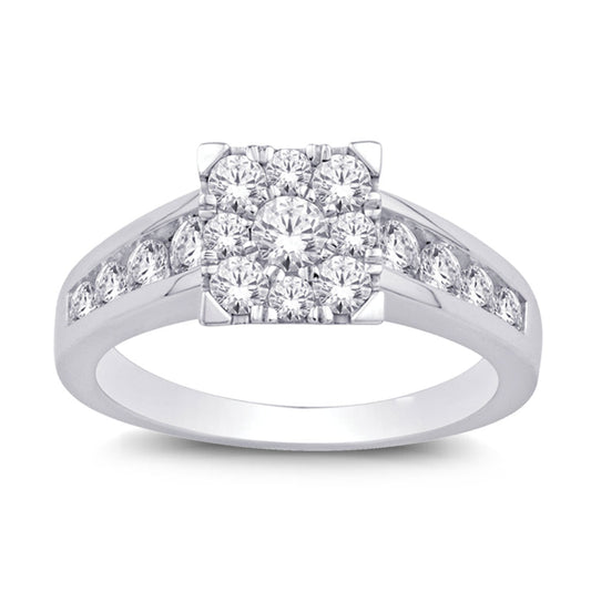 14K White Gold 1 1/3 Ct.tw Diamond Engagement Ring