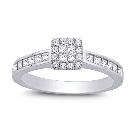 14K White Gold 4/5 Ct.tw Diamond Engagement Ring