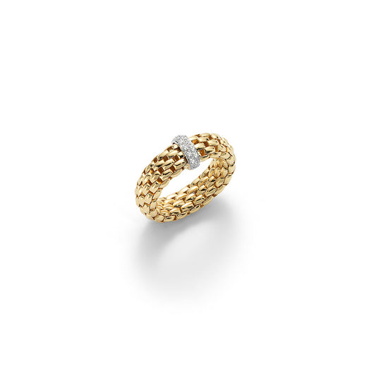 Fope Flex It Vendome 18kt Yellow Gold With Diamond Rondelle Ring
