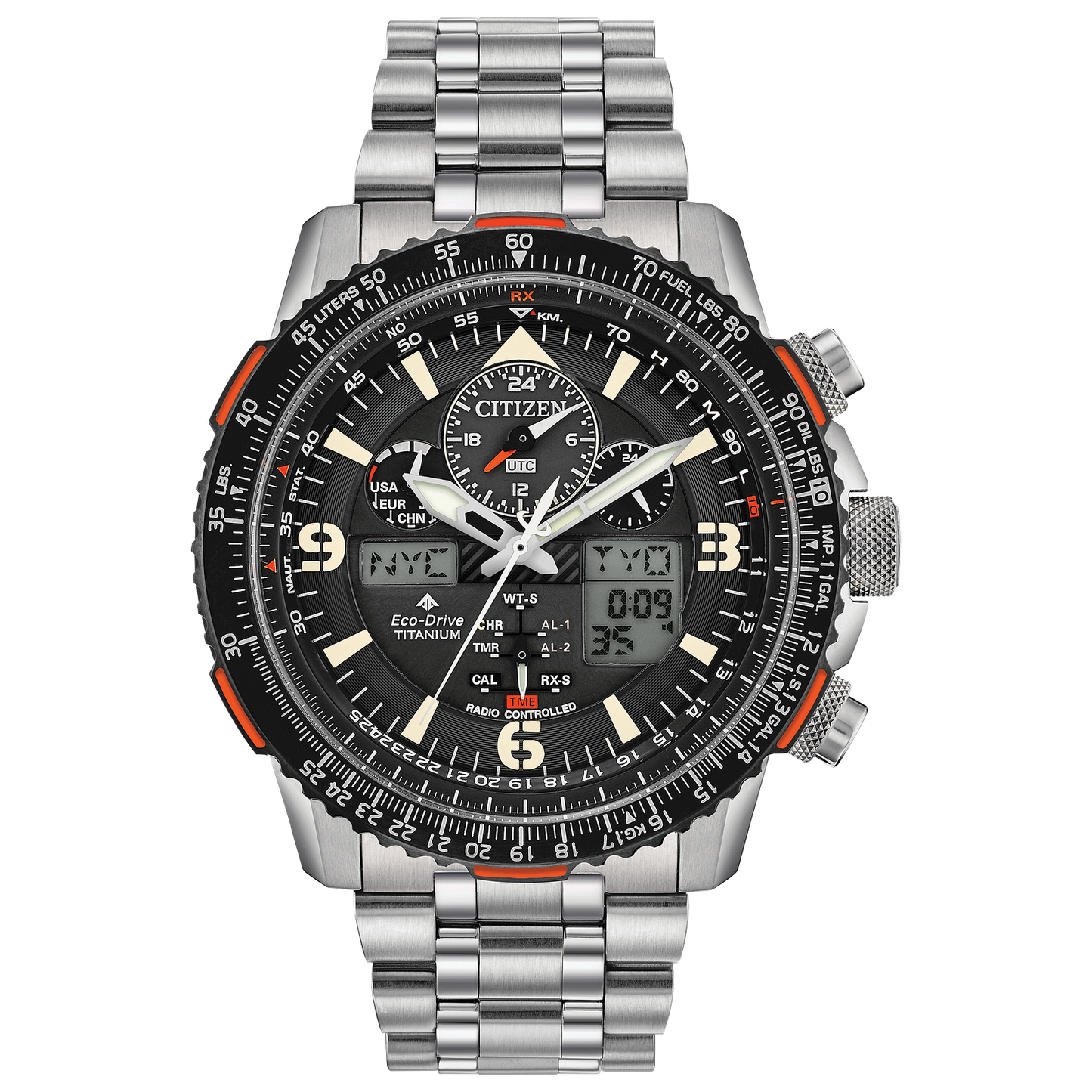 Citizen Eco-Drive Men's Analog-Digital Promaster Skyhawk A-T Titanium Bracelet Watch 45mm