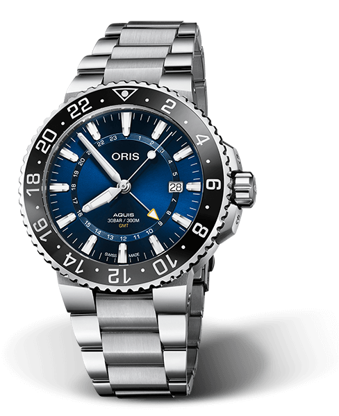 AQUIS GMT DATE
 43.50 MM
 STAINLESS STEEL