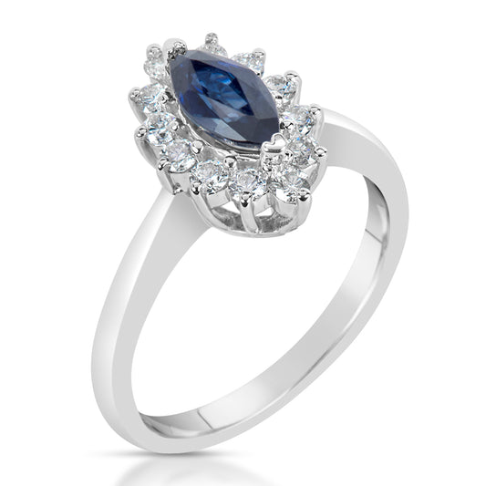 Gold Sapphire And Diamond Ring