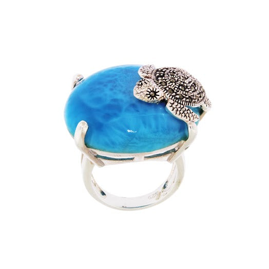 Beautiful Larimar Ring in Sterling Silver