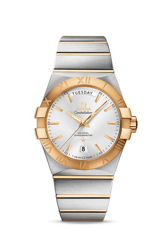 CONSTELLATION OMEGA CO-AXIAL DAY-DATE 38 MM
 
 Steel - yellow gold on Steel - yellow gold