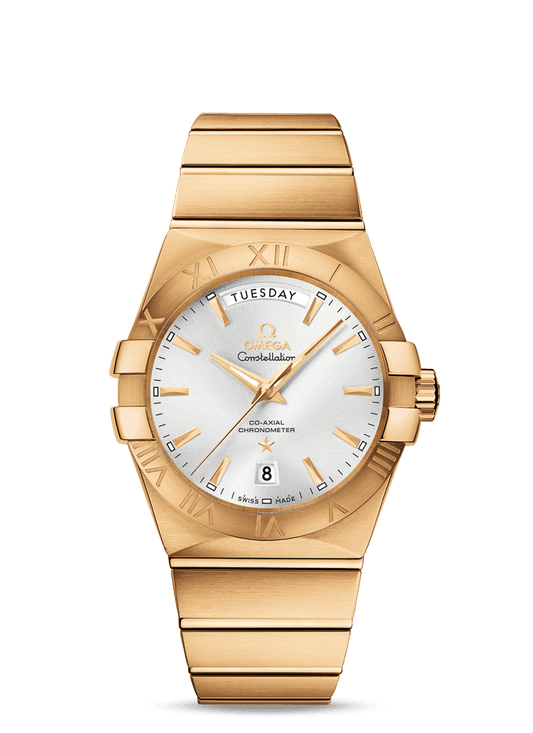 CONSTELLATION OMEGA CO-AXIAL DAY-DATE 38 MM
 
 Yellow gold on yellow gold