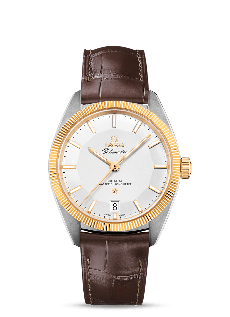 GLOBEMASTER OMEGA CO-AXIAL MASTER CHRONOMETER 39 MM
 
 Steel - yellow gold on leather strap