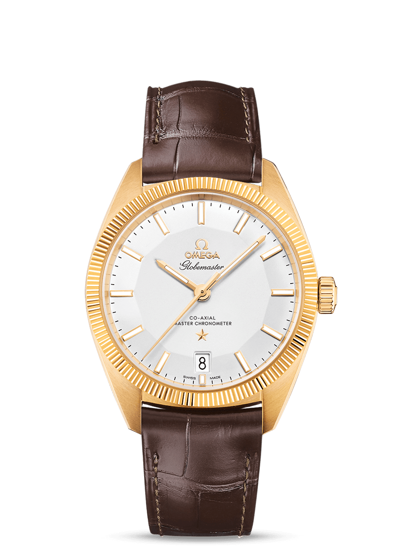 GLOBEMASTER OMEGA CO-AXIAL MASTER CHRONOMETER 39 MM
 
 Yellow gold on leather strap