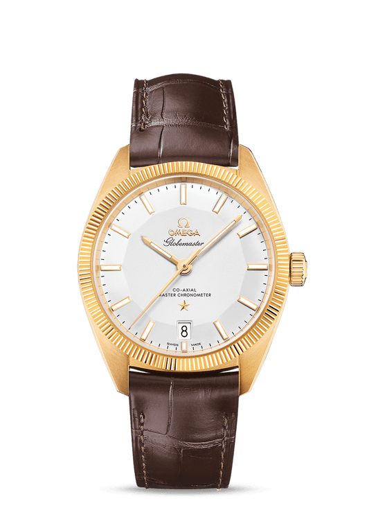 GLOBEMASTER OMEGA CO-AXIAL MASTER CHRONOMETER 39 MM
 
 Yellow gold on leather strap