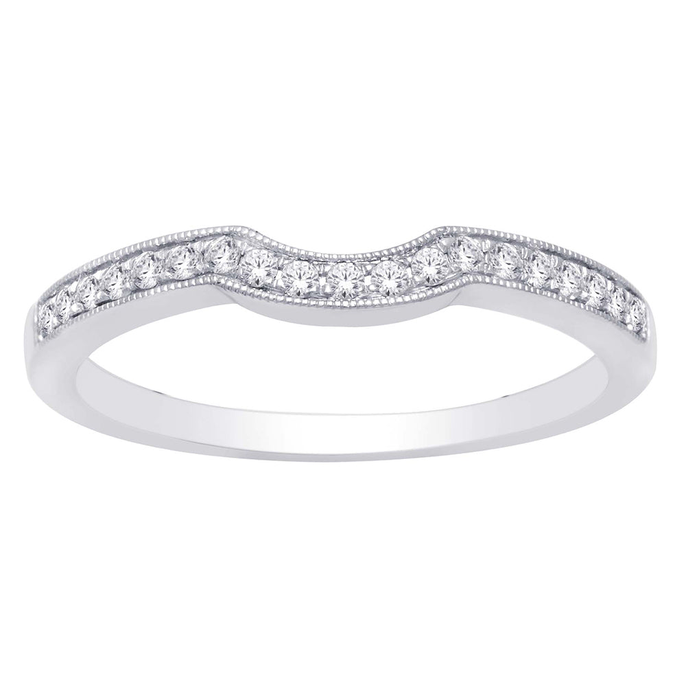14K White Gold 1/6 Ct.wt. Diamond Band Ring