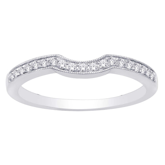 14K White Gold 1/6 Ct.wt. Diamond Band Ring
