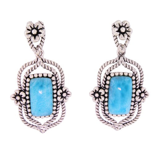 Beautiful Larimar Earring in Sterling Silver