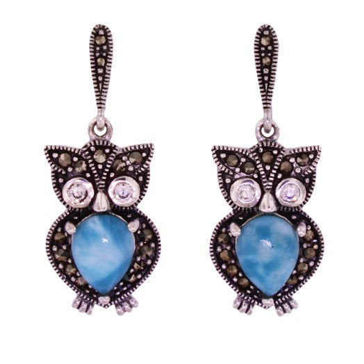 Beautiful Larimar Earring in Sterling Silver