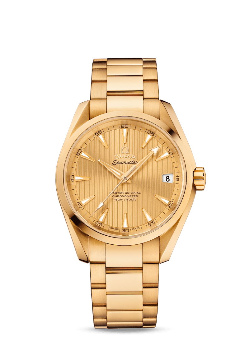 AQUA TERRA 150 M OMEGA MASTER CO-AXIAL 38.5 MM
 
 Yellow gold on yellow gold