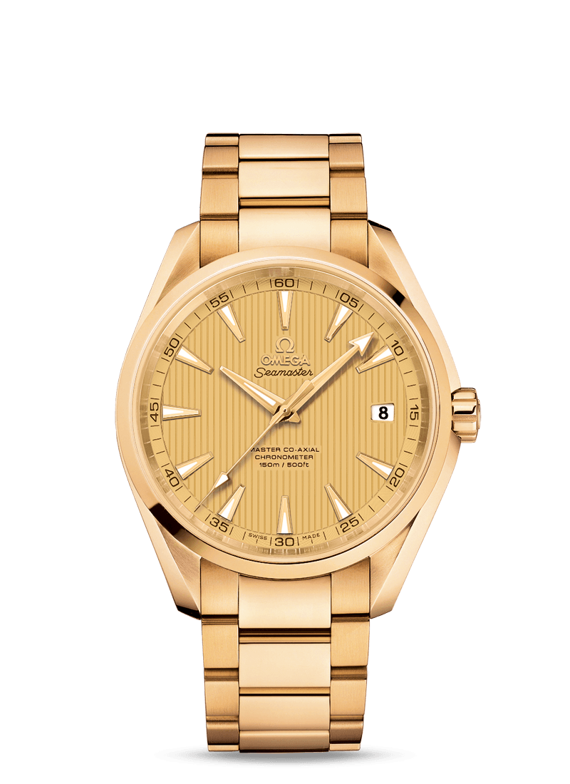 AQUA TERRA 150 M OMEGA MASTER CO-AXIAL 41.5 MM
 
 Yellow gold on yellow gold