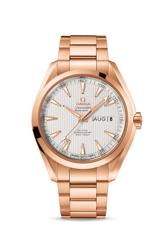 AQUA TERRA 150 M OMEGA CO-AXIAL ANNUAL CALENDAR 43 MM
 
 Red gold on red gold