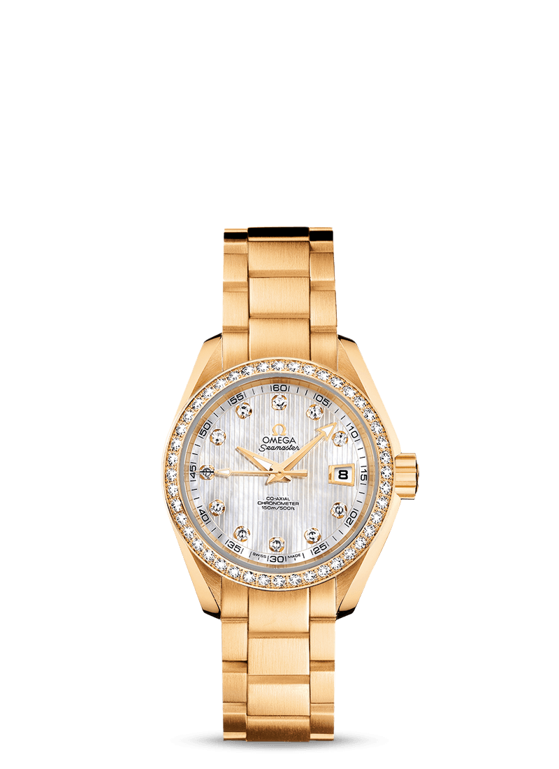 AQUA TERRA 150 M OMEGA CO-AXIAL 30 MM
 
 Yellow gold on yellow gold