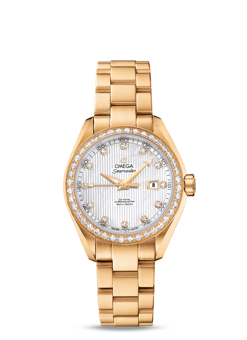 AQUA TERRA 150 M OMEGA CO-AXIAL 34 MM
 
 Yellow gold on yellow gold