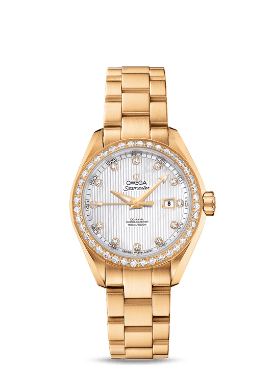 AQUA TERRA 150 M OMEGA CO-AXIAL 34 MM
 
 Yellow gold on yellow gold