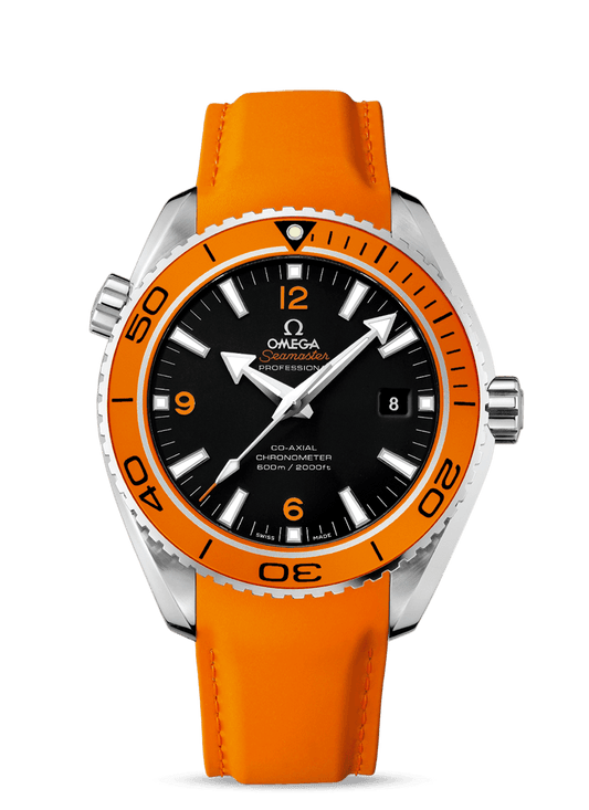 PLANET OCEAN 600 M OMEGA CO-AXIAL 45.5 MM
 
 Steel on rubber strap