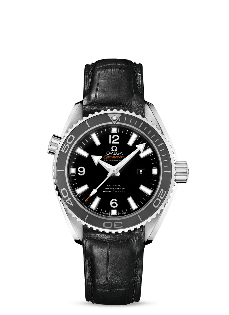 PLANET OCEAN 600 M OMEGA CO-AXIAL 37.5 MM
 
 Steel on leather strap