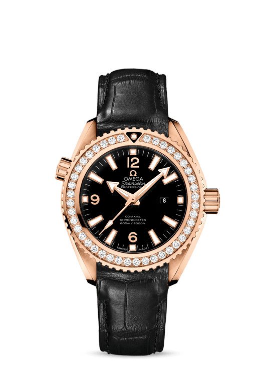 PLANET OCEAN 600 M OMEGA CO-AXIAL 37.5 MM
 
 Red gold on leather strap