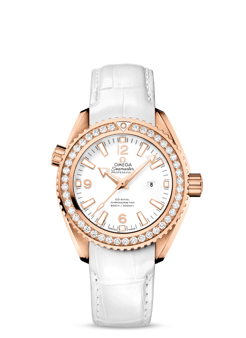 PLANET OCEAN 600 M OMEGA CO-AXIAL 37.5 MM
 
 Red gold on leather strap