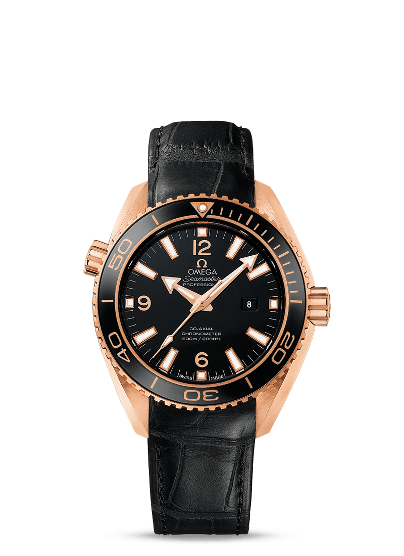 PLANET OCEAN 600 M OMEGA CO-AXIAL 37.5 MM
 
 Red gold on leather strap